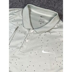Nike Dri-FIT Golf Polo‎ Shirt XXL Gray Triangle Pattern Athletic Top